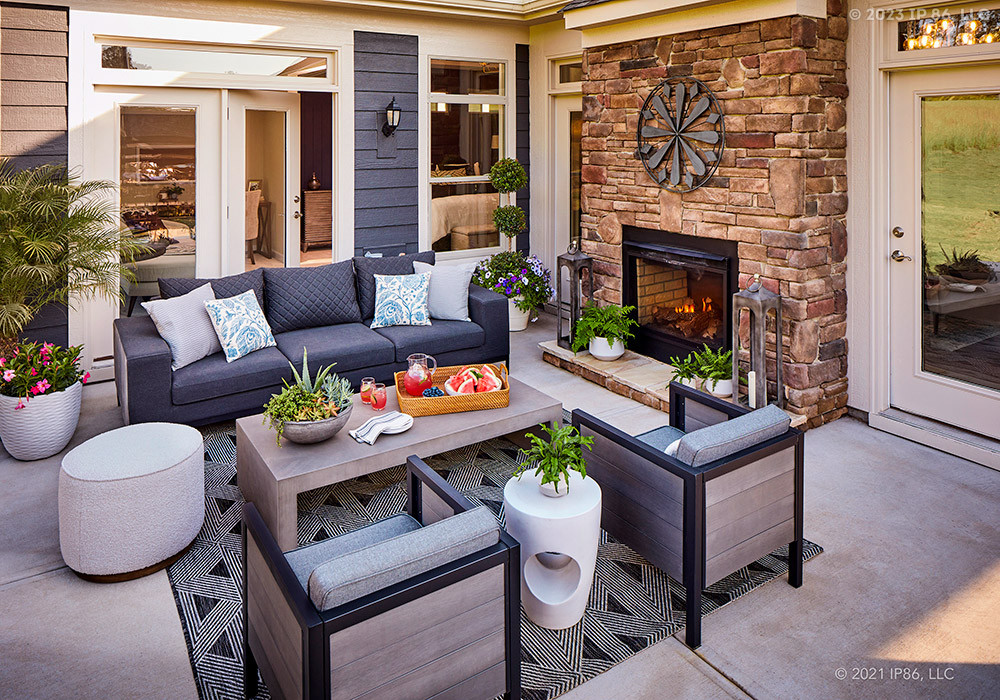 furniture defines style of courtyard
